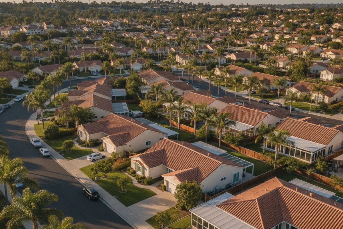 Map-style view of San Diego County coastal and inland neighborhoods served for sunroom addition work.